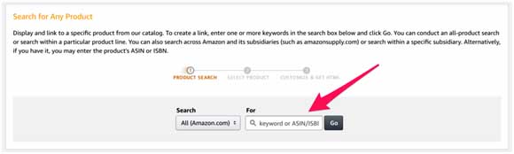 Amazon Product Search for Link
